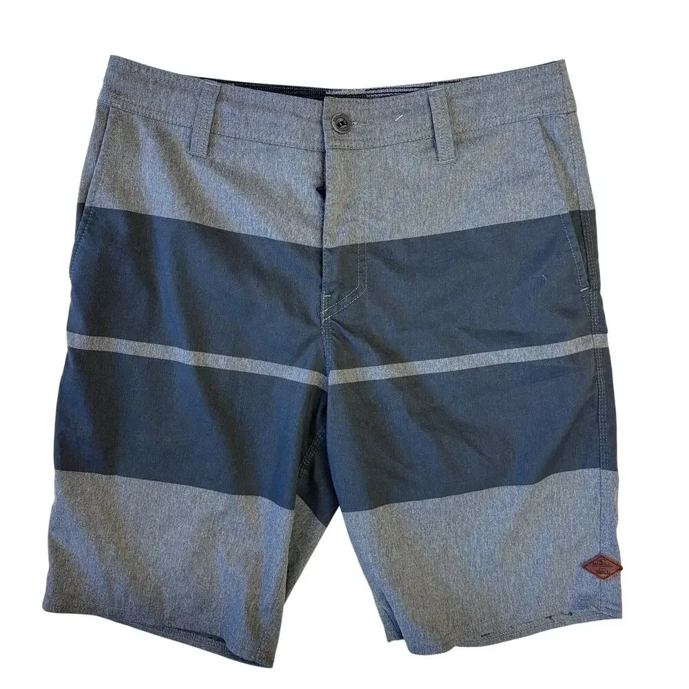 O'Neill x Woolrich Board Shorts 30 Mens Gray Striped Swim Trunks Summer Beach